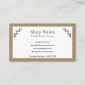 グレー、クラフト&素朴ロイヤリティカード 名刺 (裏面)