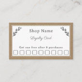 グレー、クラフト&素朴ロイヤリティカード 名刺 (正面)