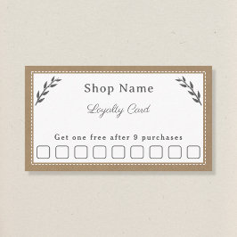 グレー、クラフト&素朴ロイヤリティカード 名刺