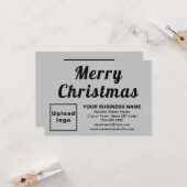 グレー | クリスマス | ビジネス | 小さいフラットな挨拶 カード (正面/裏面インサイチュ)
