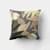 グレー&クリーム芸術的抽象芸術葉装飾用クッション クッション (裏面)