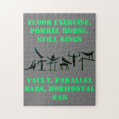 グレー/グリーンの少年のための体操パズル ジグソーパズル (縦)