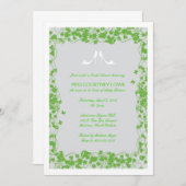 グレー&グリーンシューズブライダルシャワーの招待 招待状 (正面/裏面)