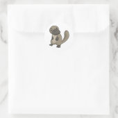 グレー/グレーのカートゥーンカモノハシ ラウンドシール (バッグ)