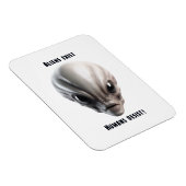 グレー/グレーのリアルなプリントエイリアン マグネット (右側)