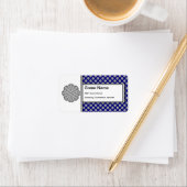 グレー/グレーの花のリボン ラベル (インサイチュ)