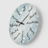 グレー/グレーバブル美しいセラピーデザイン ラージ壁時計 (傾斜)