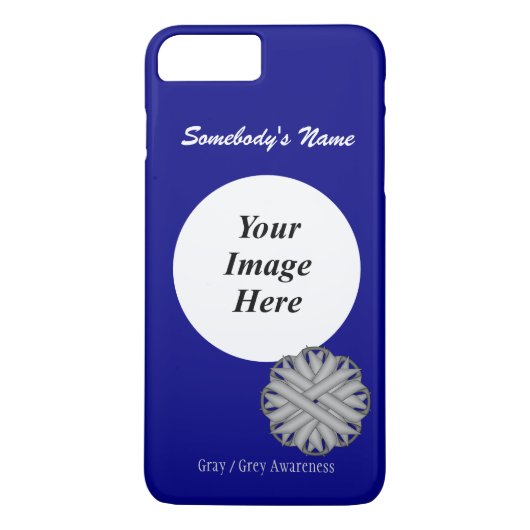 グレー/グレーフラワーリボンTmpl by Kenneth Yoncich Case-Mate iPhoneケース (裏面)