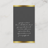 グレー/ゴールデングリッタートリム 名刺 (裏面)