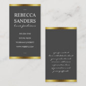 グレー/ゴールデングリッタートリム 名刺 (正面/裏面)