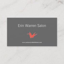 グレー&サンゴ折り鶴の名刺 名刺