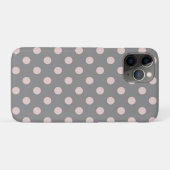 グレー&サーモンピンクのドット 水玉 モダン Case-Mate iPhoneケース (裏面(横))