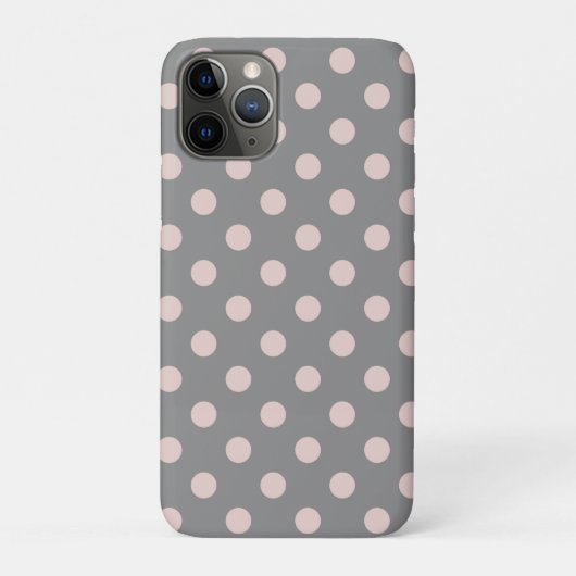 グレー&サーモンピンクのドット 水玉 モダン Case-Mate iPhoneケース (裏)
