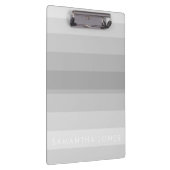 グレー シェード オンブレ シンプル ストライプ  名前をパーソナライズ クリップボード (右)