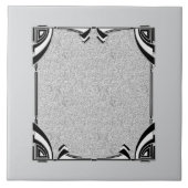 グレー/シルバーおよびブラックスタイルアールデコセラミックタイル。 タイル (正面)