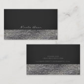 グレー&シルバーモダングラムシークンシックエレガント 名刺 (正面/裏面)