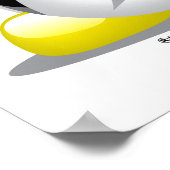 グレー/シルバーリボンペンギン ポスター (角)