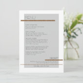 グレー シンプル ジオメトリック モダン ミュート ゴールド ホワイト メニュー 招待状 (スタンド正面)