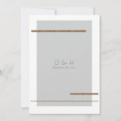 グレー シンプル ジオメトリック モダン ミュート ゴールド ホワイト メニュー 招待状 (裏面)