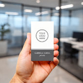 グレー シンプル ロゴ QR コード 名刺