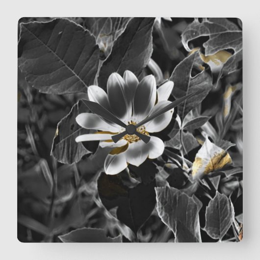 グレー スクエア壁時計 (正面)