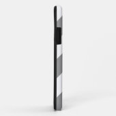 グレー·ストライプ·ブルー·いかり名モノグラム Case-Mate iPhoneケース (裏面/右)