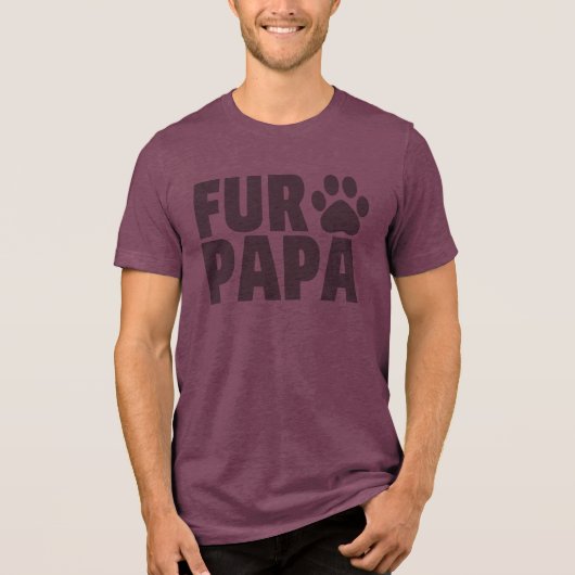 グレー・タイポグラフィーのFur Papa トライブレンドＴシャツ (正面)