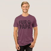 グレー・タイポグラフィーのFur Papa トライブレンドＴシャツ (正面全面)