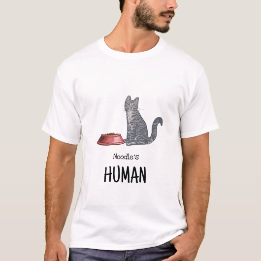 グレー+タビー猫のTシャツ Tシャツ (正面)