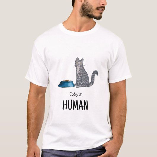 グレー+タビー猫のTシャツ Tシャツ (正面)