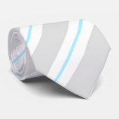 グレー、ダイヤモンドブルー、ホワイトネックストライプのタイ ネクタイ (ロール)