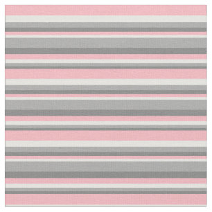 グレー、ダークグレー、ミントクリーム&ライトピンク色 ファブリック