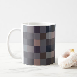 グレー チェッカーボード コーヒーマグカップ