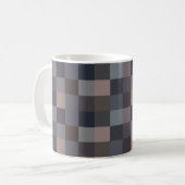 グレー チェッカーボード コーヒーマグカップ (正面左)