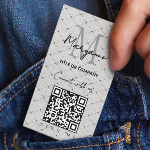 グレー チェッカー QRコード ビジネス ロゴ 名刺