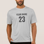 グレー チャコール スポーツチーム ジャージ 番号 Tシャツ (正面)