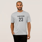 グレー チャコール スポーツチーム ジャージ 番号 Tシャツ (正面フル)