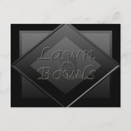 グレー ディメンショナル ローンボウル ロゴデザイン ポストカード (正面)