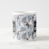 グレー·トゥーカン|名前の追加 ジャンボコーヒーマグカップ (正面)