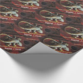 グレー・トカゲがパーソナライズされる ラッピングペーパー (角)