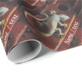 グレー・トカゲがパーソナライズされる ラッピングペーパー (ロールコーナー)