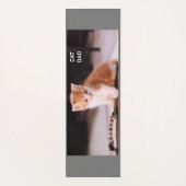 グレー「ネコパパ」オレンジキッテン ヨガマット (正面)