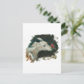 グレー・ハウンド絵画とフィンチ！ ポストカード (スタンド正面)