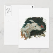 グレー・ハウンド絵画とフィンチ！ ポストカード (正面/裏面)