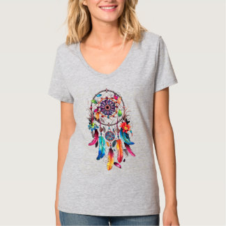 グレー ハーフスリーブ Vネック Tシャツ