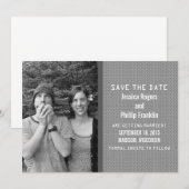 グレー バイナリーコード 写真 保存日 招待状 (正面/裏面)