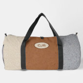 グレー、パーソナライズされたアイボリー、ブラウンデュフェルバッグ ダッフルバッグ (裏面)