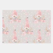 グレー&ピンクウォーターカラーホリデイ格言テーマ ラッピングペーパーシート (正面2)