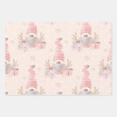 グレー&ピンクウォーターカラーホリデイ格言テーマ ラッピングペーパーシート (正面)