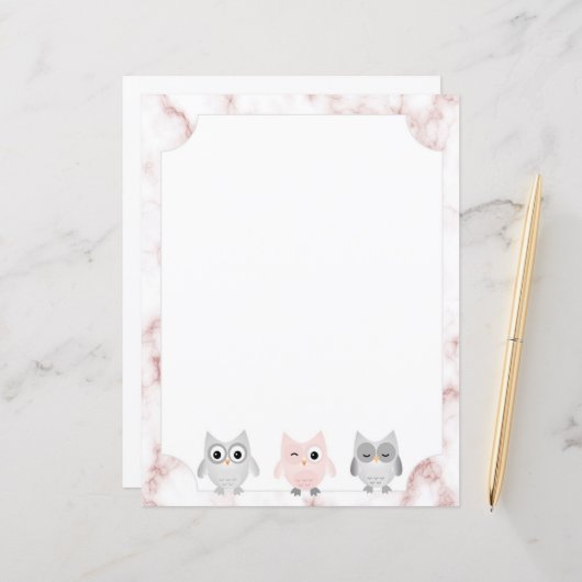 グレー&ピンクオーlsバラ金ゴールドマーブル縁ど紙 (正面/裏面インサイチュ)